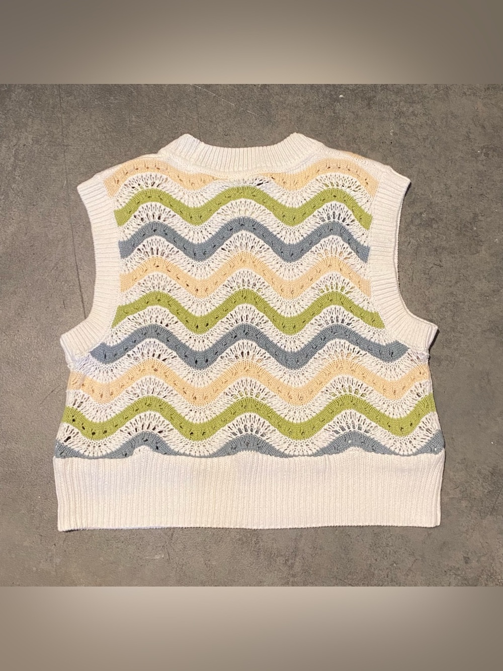 Rails Sz Small Mabel Sweater Vest Crochet Stripe Cotton Blend - Picture 5 of 5
